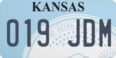 KS license plate 019JDM