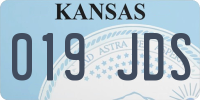 KS license plate 019JDS