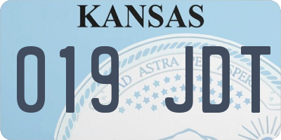 KS license plate 019JDT