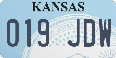 KS license plate 019JDW