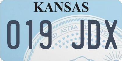 KS license plate 019JDX