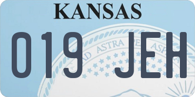 KS license plate 019JEH