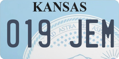 KS license plate 019JEM