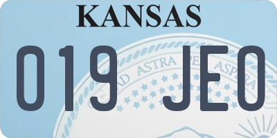 KS license plate 019JEO