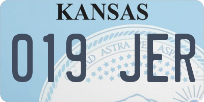 KS license plate 019JER