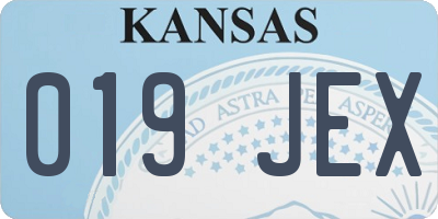 KS license plate 019JEX