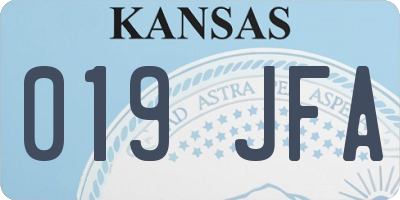 KS license plate 019JFA