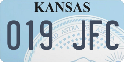 KS license plate 019JFC