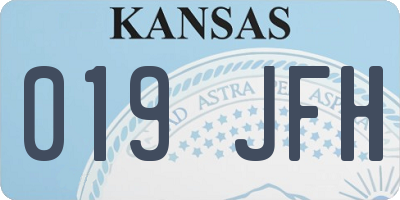 KS license plate 019JFH