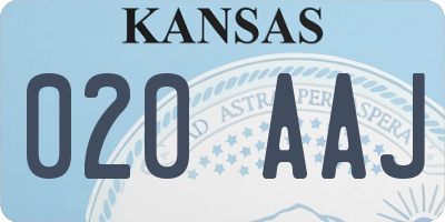 KS license plate 020AAJ