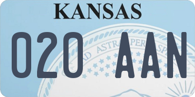 KS license plate 020AAN