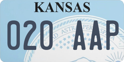 KS license plate 020AAP