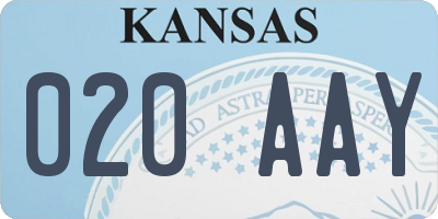 KS license plate 020AAY