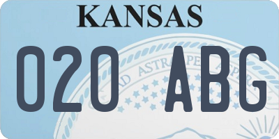 KS license plate 020ABG
