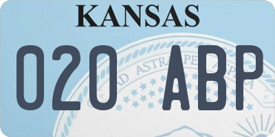 KS license plate 020ABP