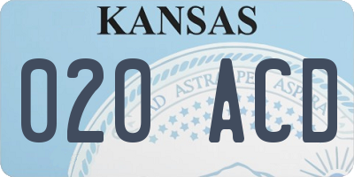 KS license plate 020ACD