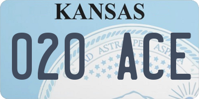 KS license plate 020ACE