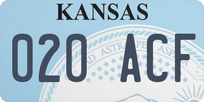 KS license plate 020ACF