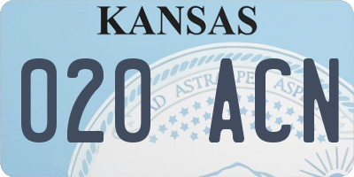 KS license plate 020ACN