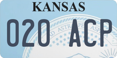 KS license plate 020ACP