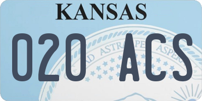 KS license plate 020ACS