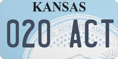 KS license plate 020ACT
