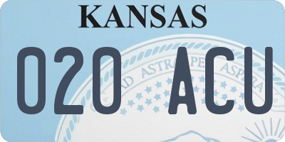 KS license plate 020ACU