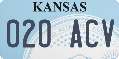 KS license plate 020ACV