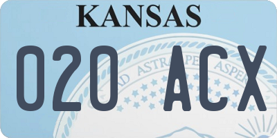 KS license plate 020ACX