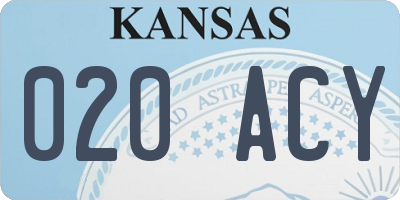 KS license plate 020ACY