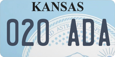 KS license plate 020ADA