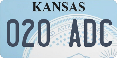 KS license plate 020ADC