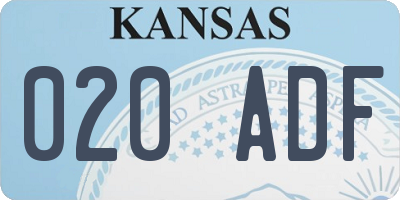 KS license plate 020ADF