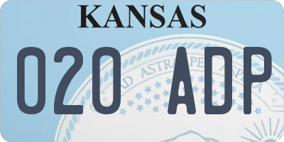 KS license plate 020ADP