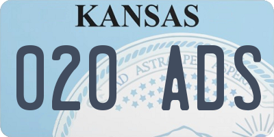 KS license plate 020ADS