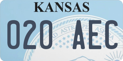 KS license plate 020AEC