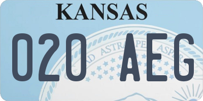 KS license plate 020AEG