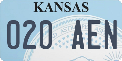 KS license plate 020AEN
