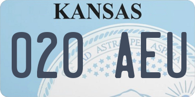 KS license plate 020AEU