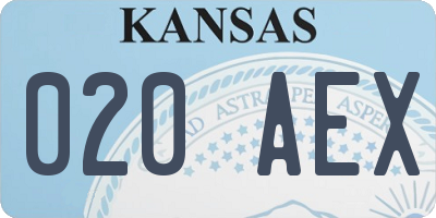 KS license plate 020AEX