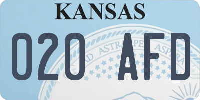 KS license plate 020AFD