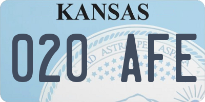 KS license plate 020AFE