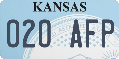 KS license plate 020AFP