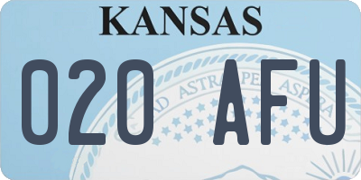 KS license plate 020AFU