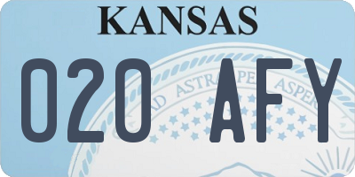 KS license plate 020AFY