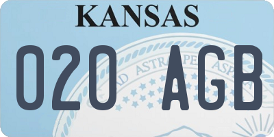 KS license plate 020AGB