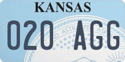 KS license plate 020AGG