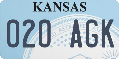 KS license plate 020AGK