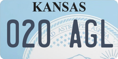 KS license plate 020AGL