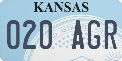 KS license plate 020AGR